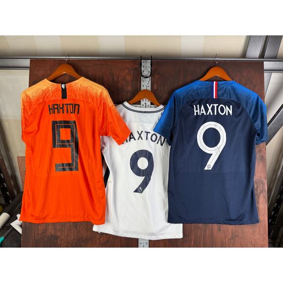 Nike Adidas FIFA Soccer Jersey Lot Chelsea AIA France #9 Haxton Men Small/Medium - Picture 3 of 16